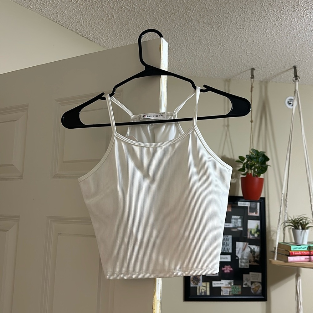 white athletic top